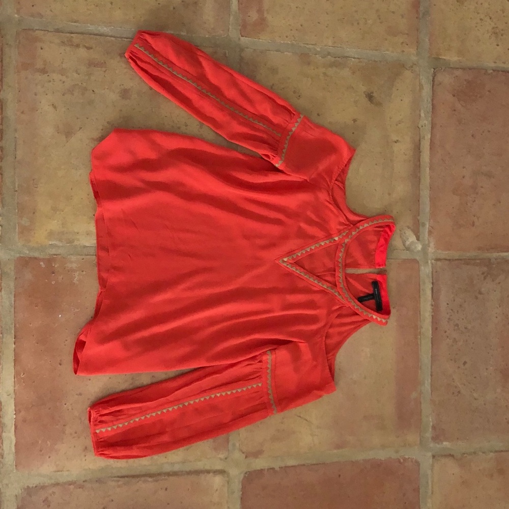 Bcbg topstich blouse